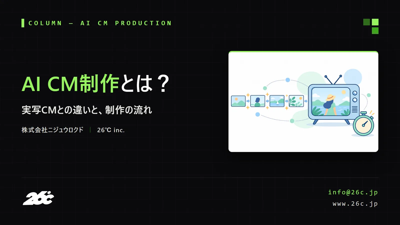 AI CM制作とは？実写CMとの違いと、制作の流れを工程で解説（表紙）